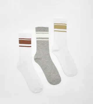 Pack of 3 Stripe Crew Socks