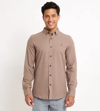 Logo Embroidered Long Sleeves Shirt