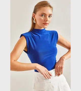 Solid High Neck Top