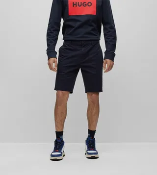 Solid Slim-Fit Chino Shorts
