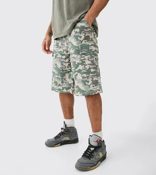 Woven Tab Ripstop Camo Shorts