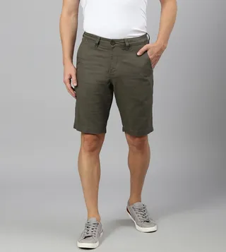 Mid Rise Linen Shorts