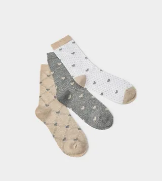 3-Pack Patterned Socket Socks