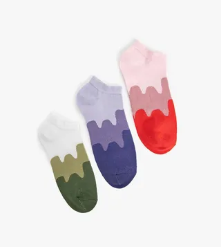 Pack of 3 Patterned Ankle Socks