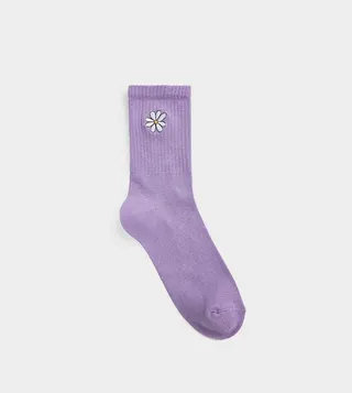 Floral Embroidered Socket Socks