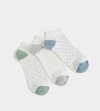 Pack of 3 Patterned Ankle Socks