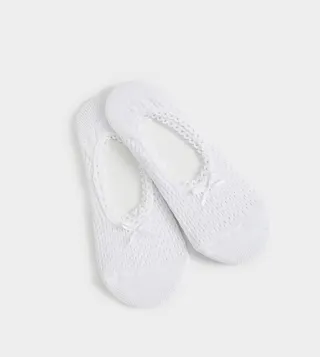 Pack of 2 Embroidered No Show Socks
