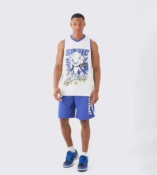 Sonic The Hedgehog Print Vest and Short Tracksuit