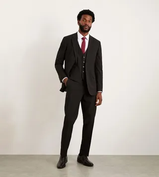 Tailored Fit Black Suit Trousers