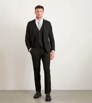 Slim Fit Black Suit Trousers
