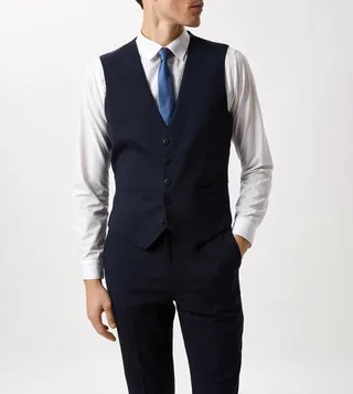 Tailored Fit Navy Waistcoat