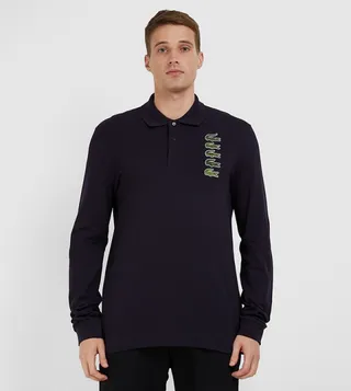 Logo Embroidered Long Sleeves Polo T-Shirt
