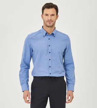 Solid Slim Fit Oxford Shirt