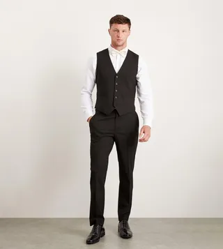 Slim Fit Black Waistcoat
