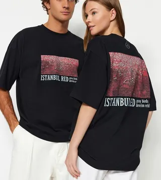 Printed Short Sleeves Oversized T-Shirt