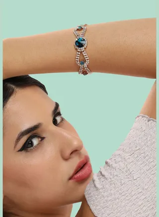 Gold Plated Party Designer Stone Bracelet For Women