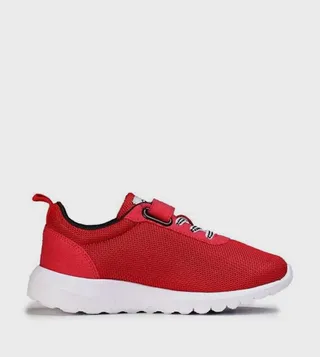 Knitted Veelcro Closure Running Shoes