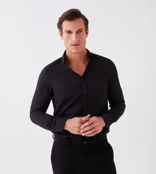 Slim Fit Long Sleeves Oxford Shirt