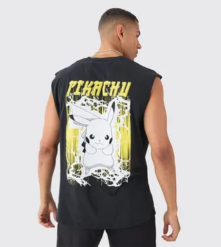 Pokemon Pikachu Print Oversized Tank Top