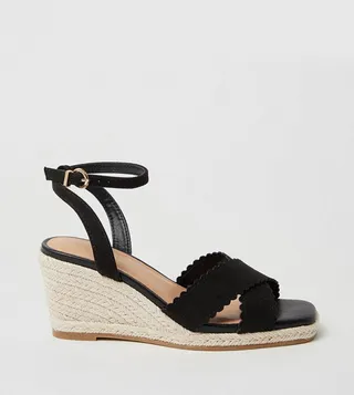 Georgiana Scalloped Cross Strap Espadrille Sandals