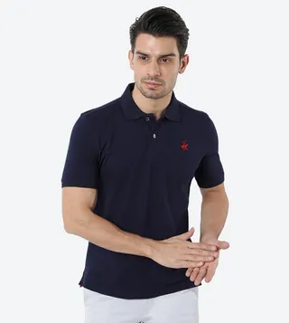 Core Stretch Pique Polo - Blue