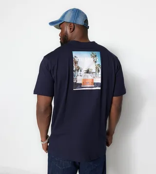 Plus and Tall Printed Crew Neck T-Shirt
