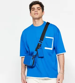 Color Block Pocket Detail Oversized T-Shirt