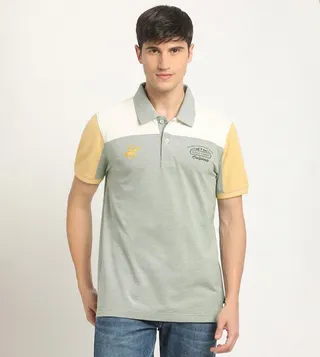 Color Block Logo Embroidered Polo T-Shirt
