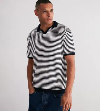 Striped Short Sleeves Polo T-Shirt