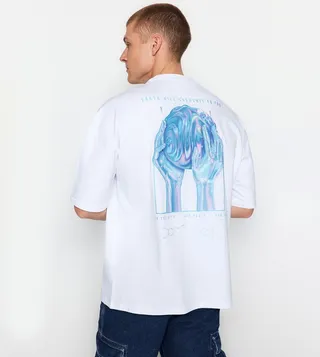 Printed Back Short Sleeves T-Shirt