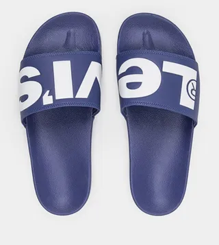 Logo Print Open Toe Slides