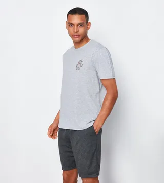 Embroidered Short Sleeves Pyjama Set