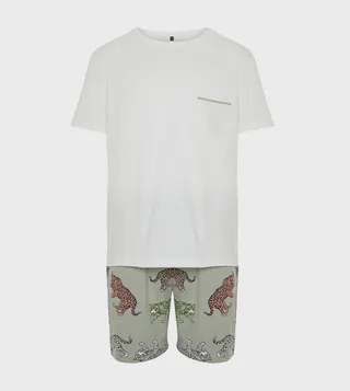 Printed Short Sleeves Pyjama Set