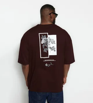 Back Printed Oversized Crew Neck T-Shirt