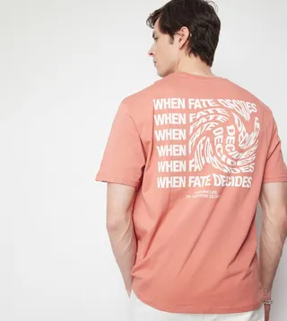 Printed Back Short Sleeves T-Shirt
