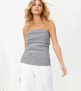 Ribbed Strapless Top