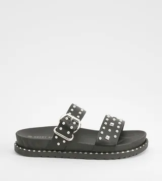 Double Strap Studded Sandals