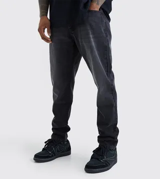 Faded Mid Rise Tapered Jeans