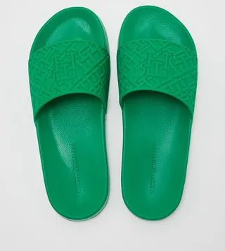 Monogram Patterned Pool Slides