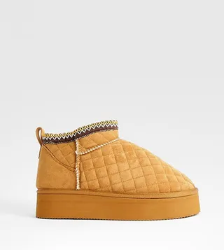 Quilted Ultra Mini Platform Cosy Boots