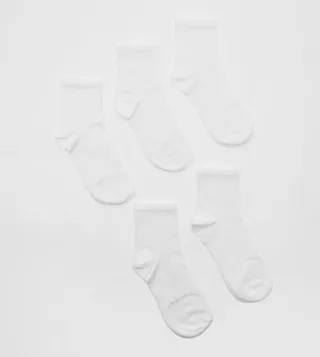 Pack of Solid 5 Ankle Socks