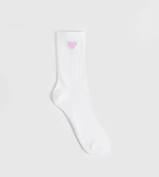 Heart Detail Single Crew Socks