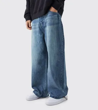 Faded Mid Rise Parachute Jeans