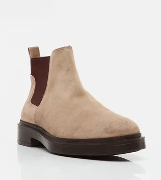 Genuine Leather Mink Slip-On Boots