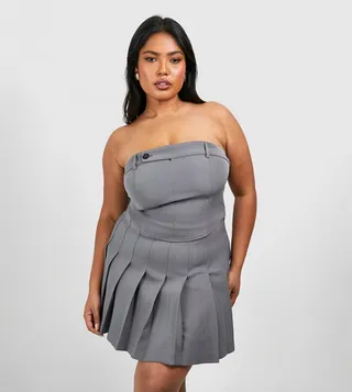Curve Button Detail Tailored Corset Top