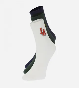 3-Pack Printed Crew Socks
