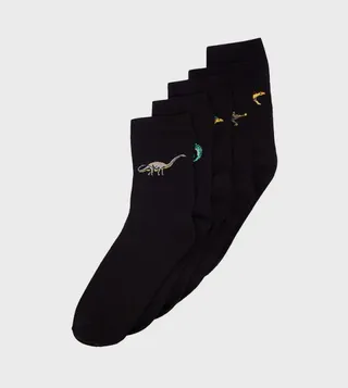 Pack of 5 Dinosaur Patterned Ankle Socks