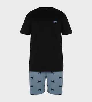 Printed Knitted Shorts Pyjama Set