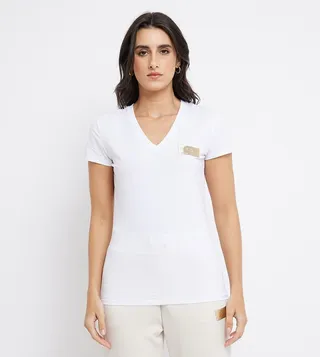Logo Badge V-Neck T-Shirt