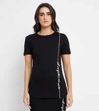 Logo Embroidered Crew Neck T-Shirt